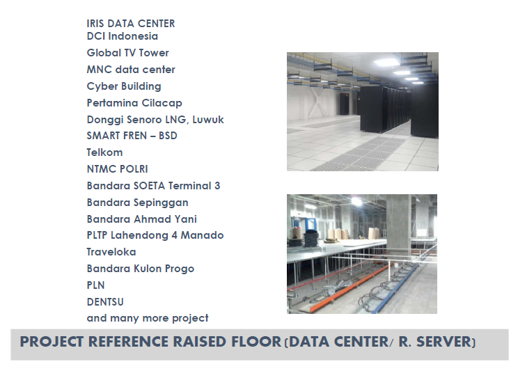 clients project reference raised floor - data center